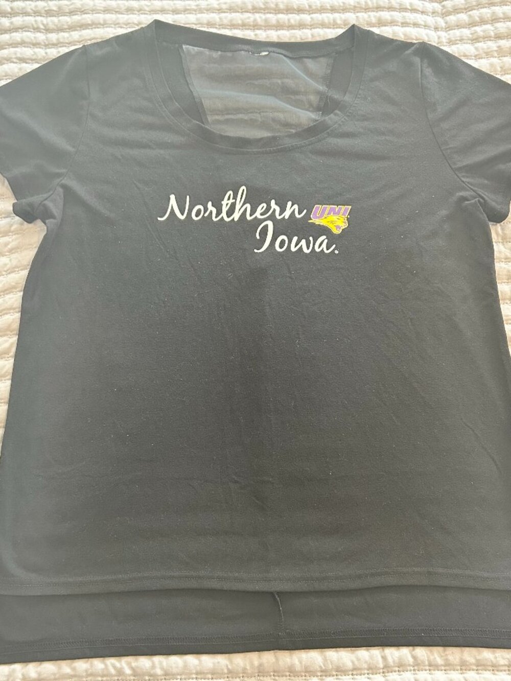 UNI Panthers Women's Shirt Northern Iowa Game Day Top Black M/L